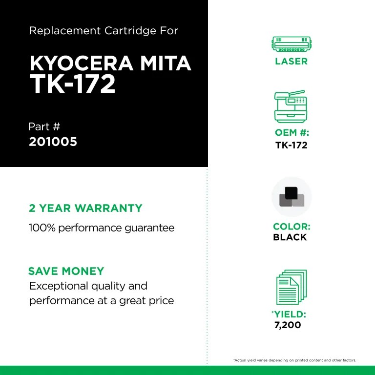 Clover Imaging Non-OEM New Toner Cartridge for Kyocera TK-172