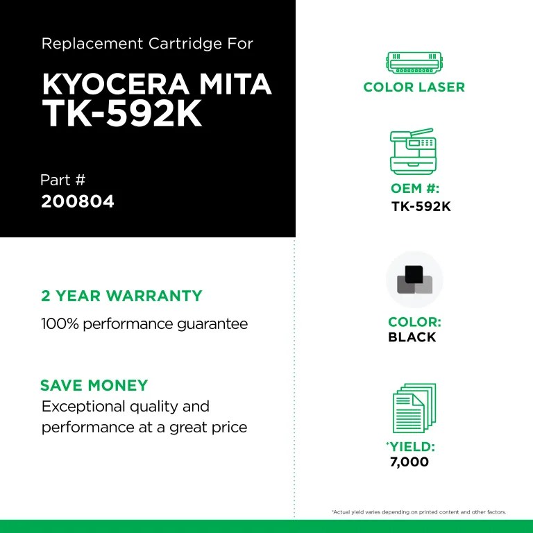 Clover Imaging Non-OEM New Black Toner Cartridge for Kyocera TK-592