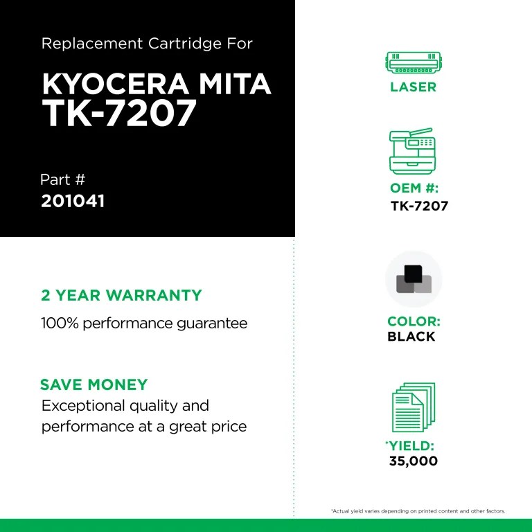 Clover Imaging Non-OEM New Toner Cartridge for Kyocera TK-7207