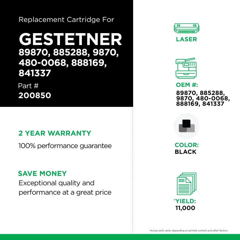 Clover Imaging Non-OEM New Toner Cartridge for Gestetner 89870