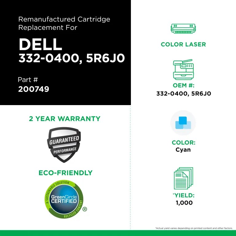 Clover Imaging Remanufactured Cyan Toner Cartridge for Dell C1660