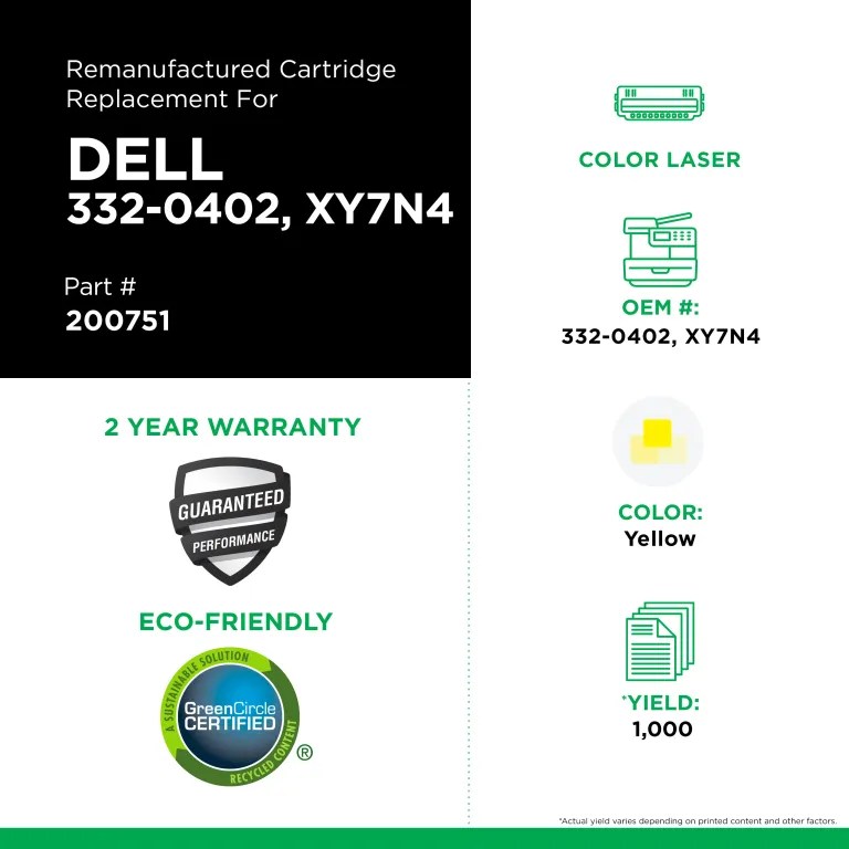 Clover Imaging Remanufactured Yellow Toner Cartridge for Dell C1660