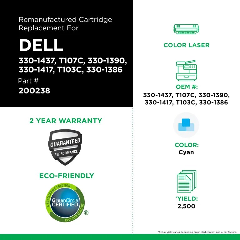 Clover Imaging Remanufactured High Yield Cyan Toner Cartridge for Dell 2130/2135