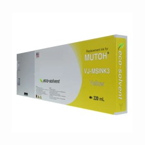 WF Non-OEM New Yellow Wide Format Inkjet Cartridge for Mutoh VJ-MSINK3A-YE220 WF Non-OEM New Yellow Wide Format Inkjet Cartridge for Mutoh VJ-MSINK3A-YE220