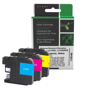 Clover Imaging Remanufactured High Yield Cyan, Magenta, Yellow Ink Cartridges for Brother LC103XL 3-Pack Clover Imaging Remanufactured High Yield Cyan, Magenta, Yellow Ink Cartridges for Brother LC103XL 3-Pack