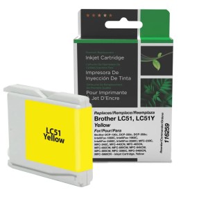 Clover Imaging Remanufactured Yellow Ink Cartridge for Brother LC51 Clover Imaging Remanufactured Yellow Ink Cartridge for Brother LC51