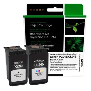 Clover Imaging Remanufactured Black, Color Ink Cartridges for Canon PG-245/CL-246 2-Pack Clover Imaging Remanufactured Black, Color Ink Cartridges for Canon PG-245/CL-246 2-Pack