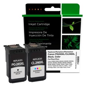 Clover Imaging Remanufactured High Yield Black, Color Ink Cartridges for Canon PG-245XL/CL-246XL 2-Pack Clover Imaging Remanufactured High Yield Black, Color Ink Cartridges for Canon PG-245XL/CL-246XL 2-Pack