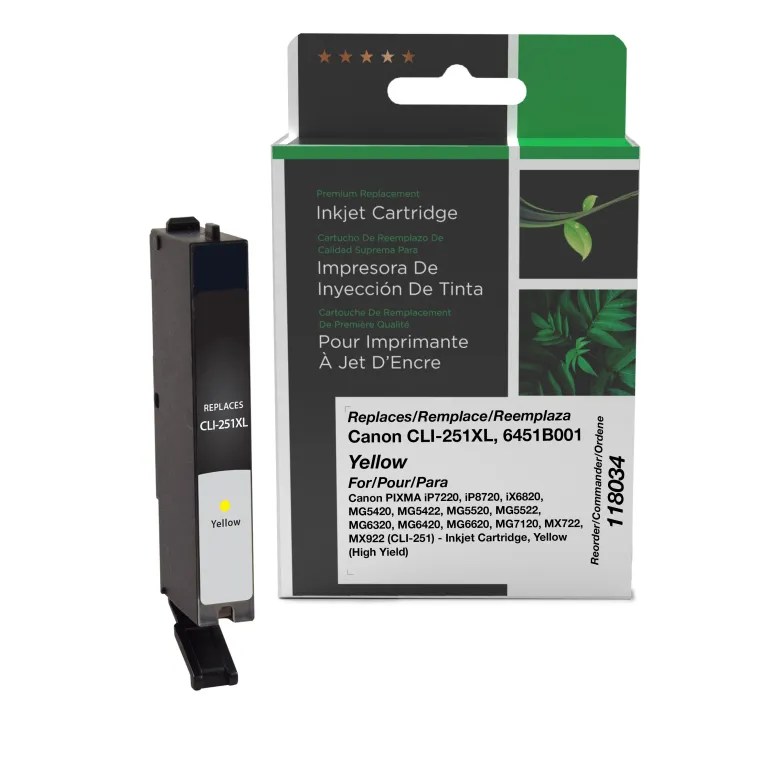 Clover Imaging Remanufactured High Yield Yellow Ink Cartridge for Canon CLI-251XL (6451B001)