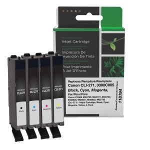 Clover Imaging Remanufactured Black, Cyan, Magenta, Yellow Ink Cartridges for Canon CLI-271 (0390C005) 4-Pack Clover Imaging Remanufactured Black, Cyan, Magenta, Yellow Ink Cartridges for Canon CLI-271 (0390C005) 4-Pack