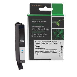 Clover Imaging Remanufactured High Yield Cyan Ink Cartridge for Canon CLI-271XL (0337C001) Clover Imaging Remanufactured High Yield Cyan Ink Cartridge for Canon CLI-271XL (0337C001)