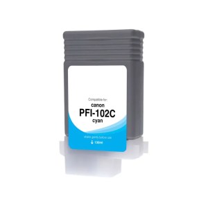 WF Non-OEM New Cyan Wide Format Ink Cartridge for Canon PFI-102 (0896B001) WF Non-OEM New Cyan Wide Format Ink Cartridge for Canon PFI-102 (0896B001)