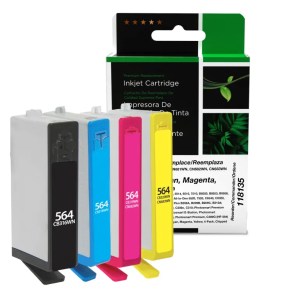 Clover Imaging Remanufactured Black, Cyan, Magenta, Yellow Ink Cartridges for HP 564 (3YQ22AN) 4-Pack Clover Imaging Remanufactured Black, Cyan, Magenta, Yellow Ink Cartridges for HP 564 (3YQ22AN) 4-Pack