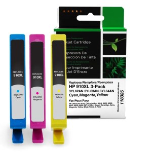 Clover Imaging Remanufactured High Yield Cyan, Magenta, Yellow Ink Cartridges for HP 910XL 3-Pack Clover Imaging Remanufactured High Yield Cyan, Magenta, Yellow Ink Cartridges for HP 910XL 3-Pack