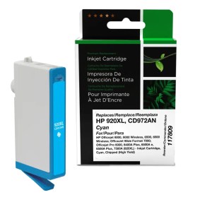 Clover Imaging Remanufactured High Yield Cyan Ink Cartridge for HP 920XL (CD972AN) Clover Imaging Remanufactured High Yield Cyan Ink Cartridge for HP 920XL (CD972AN)