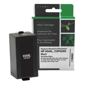 Clover Imaging Remanufactured High Yield Black Ink Cartridge for HP 934XL (C2P23AN) Clover Imaging Remanufactured High Yield Black Ink Cartridge for HP 934XL (C2P23AN)