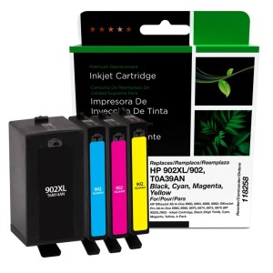 Clover Imaging Remanufactured Black High Yield, Cyan, Magenta, Yellow Ink Cartridges for HP 902XL/902 (T0A39AN) 4-Pack Clover Imaging Remanufactured Black High Yield, Cyan, Magenta, Yellow Ink Cartridges for HP 902XL/902 (T0A39AN) 4-Pack