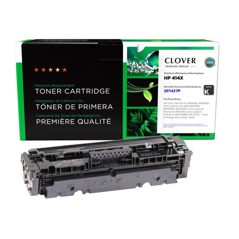 Clover Imaging Remanufactured High Yield Black Toner Cartridge (New Chip) for HP 414X (W2020X)