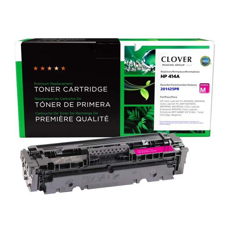 Clover Imaging Remanufactured Magenta Toner Cartridge (Reused OEM Chip) for HP 414A (W2023A)