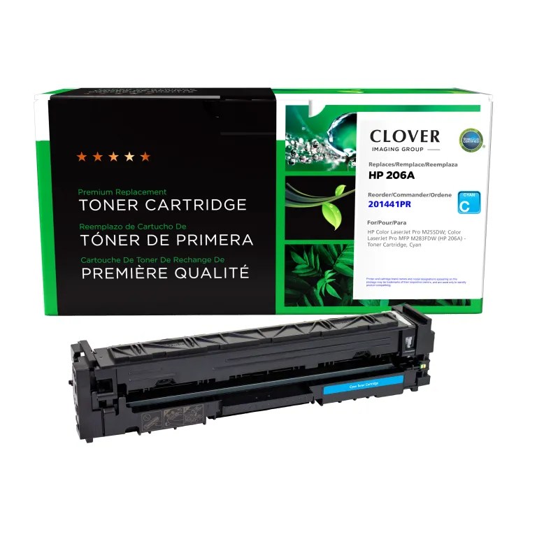 Clover Imaging Remanufactured Cyan Toner Cartridge (Reused OEM Chip) for HP 206A (W2111A)