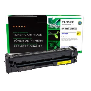 Clover Imaging Remanufactured Yellow Toner Cartridge (New Chip) for HP 206A (W2112A) Clover Imaging Remanufactured Yellow Toner Cartridge (New Chip) for HP 206A (W2112A)