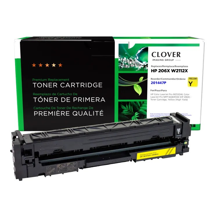 Clover Imaging Remanufactured High Yield Yellow Toner Cartridge (New Chip) for HP 206X (W2112X)