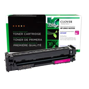 Clover Imaging Remanufactured High Yield Magenta Toner Cartridge (New Chip) for HP 206X (W2113X) Clover Imaging Remanufactured High Yield Magenta Toner Cartridge (New Chip) for HP 206X (W2113X)