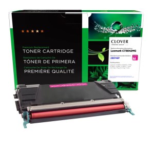 Clover Imaging Remanufactured High Yield Magenta Toner Cartridge for Lexmark C736/X736/X738 Clover Imaging Remanufactured High Yield Magenta Toner Cartridge for Lexmark C736/X736/X738