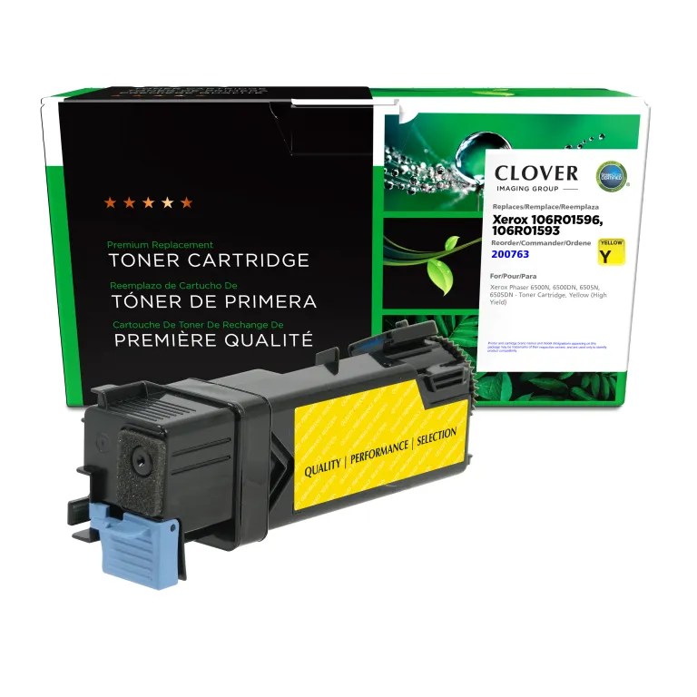 Clover Imaging Remanufactured High Yield Yellow Toner Cartridge for Xerox 106R01596/106R01593