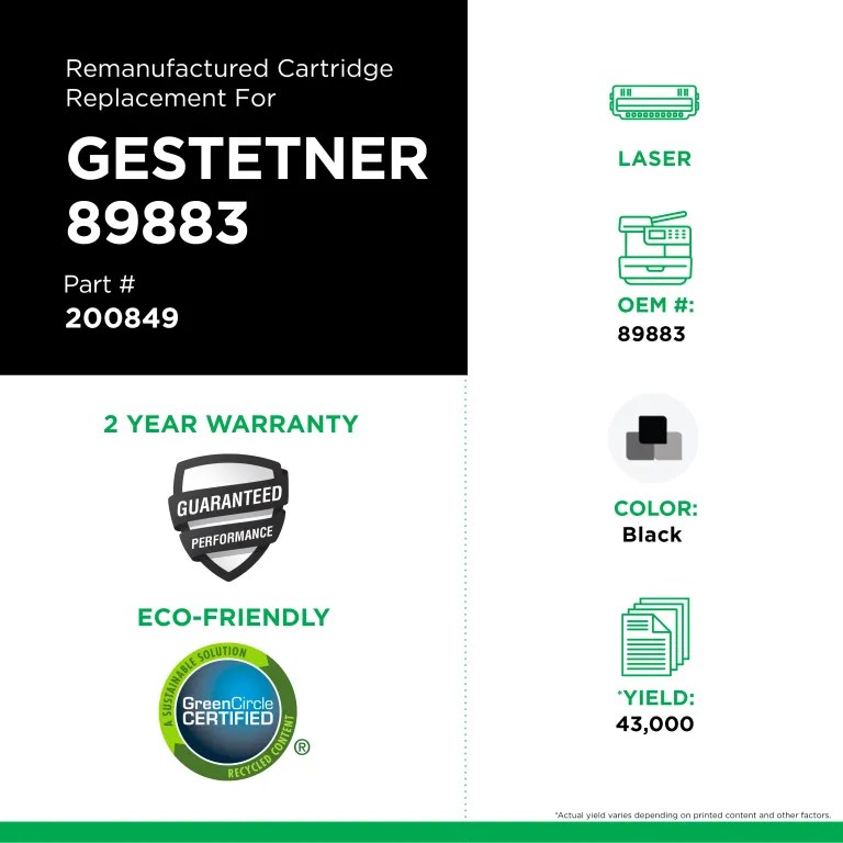 Clover Imaging Remanufactured Toner Cartridge for Gestetner 89883