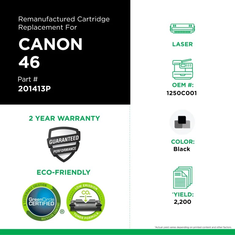Clover Imaging Remanufactured Black Toner Cartridge for Canon 046 (1250C001)