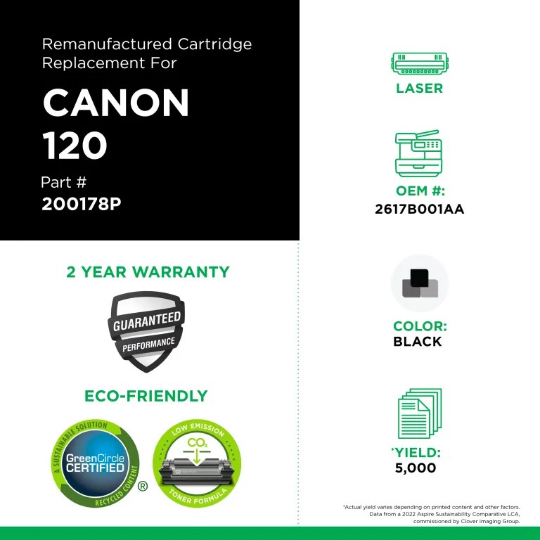Clover Imaging Remanufactured Toner Cartridge for Canon 120 (2617B001AA)