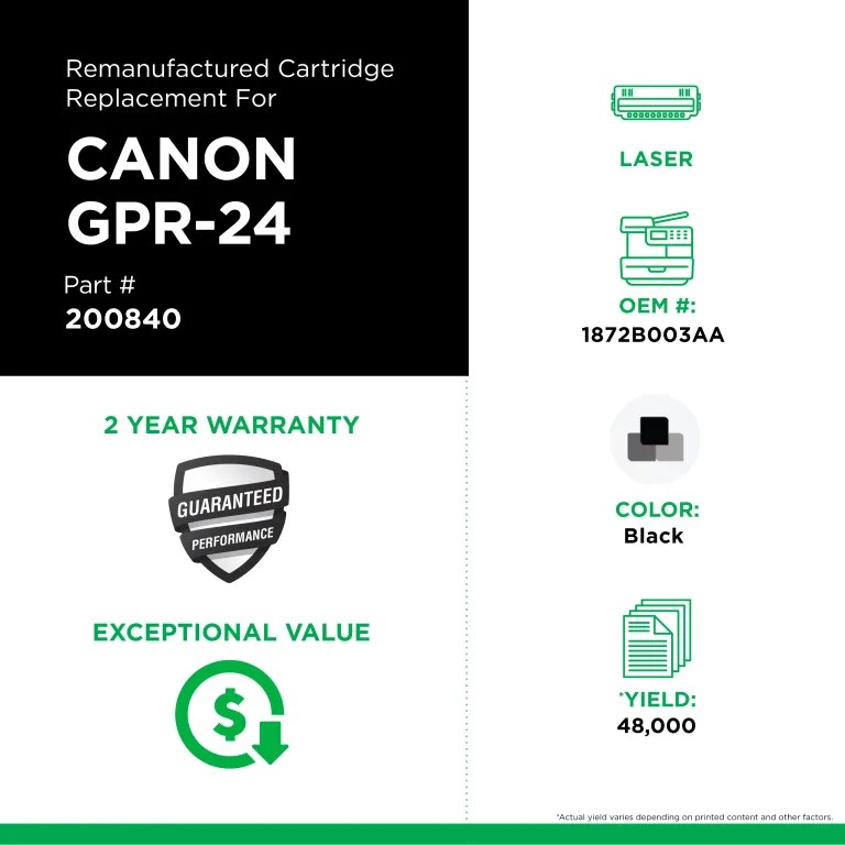 Clover Imaging Remanufactured Toner Cartridge for Canon GPR-24 (1872B003AA)
