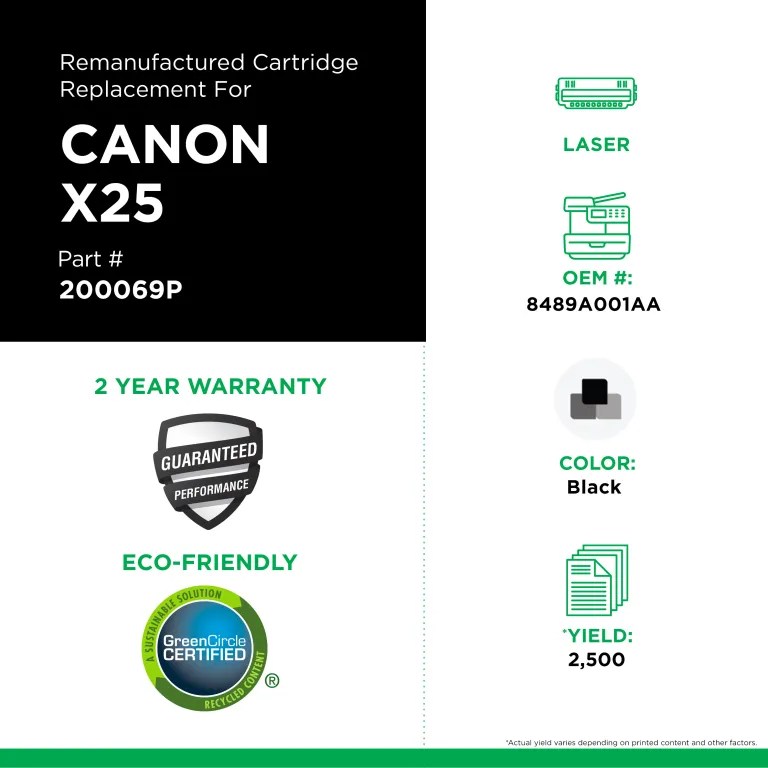 Clover Imaging Remanufactured Toner Cartridge for Canon X25 (8489A001AA)