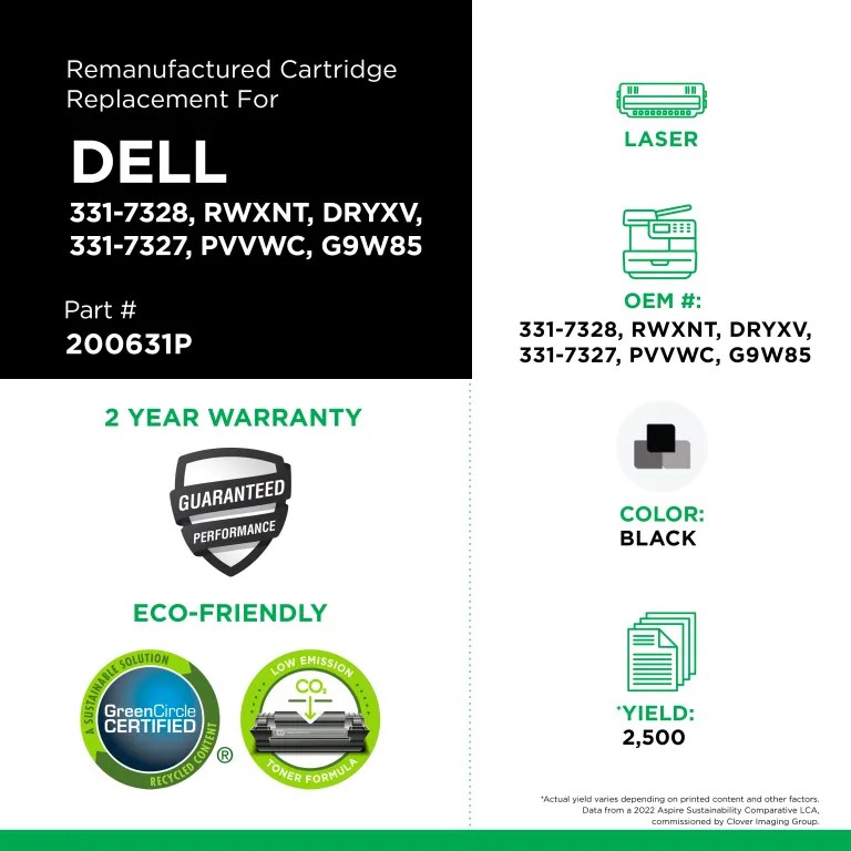 Clover Imaging Remanufactured High Yield Toner Cartridge for Dell B1260/B1265