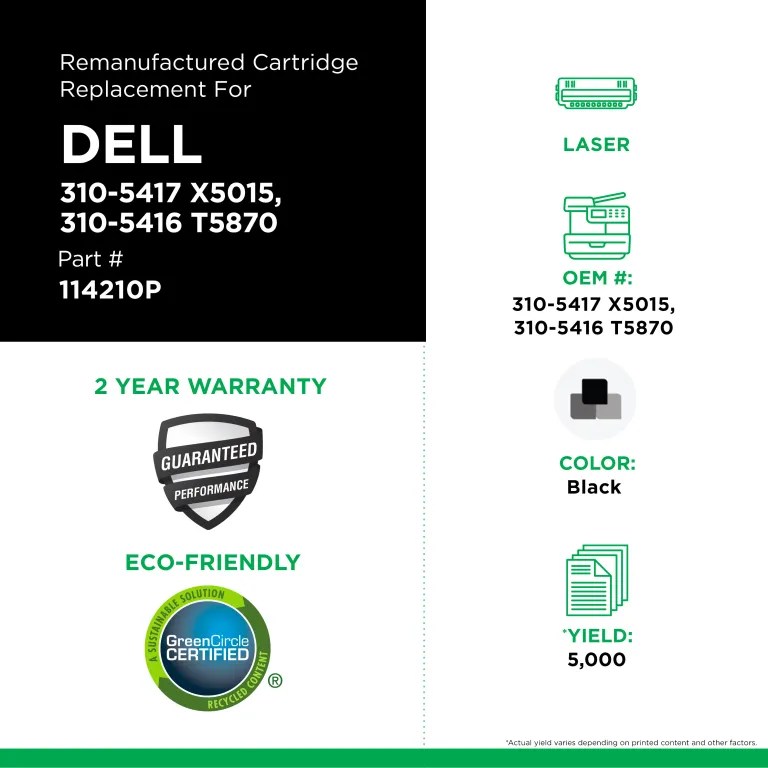 Clover Imaging Remanufactured High Yield Toner Cartridge for Dell 1600