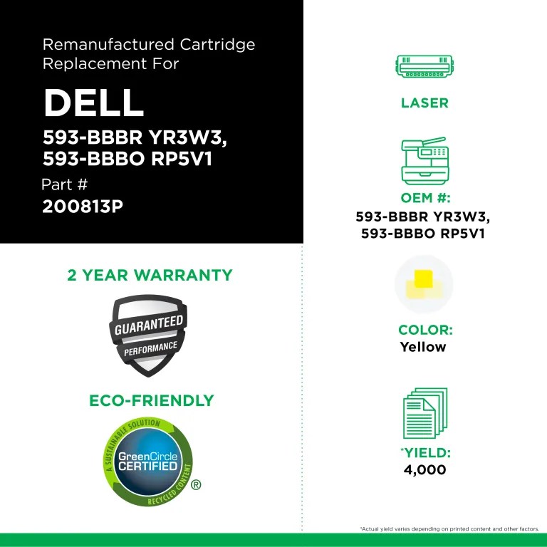 Clover Imaging Remanufactured High Yield Yellow Toner Cartridge for Dell C2660