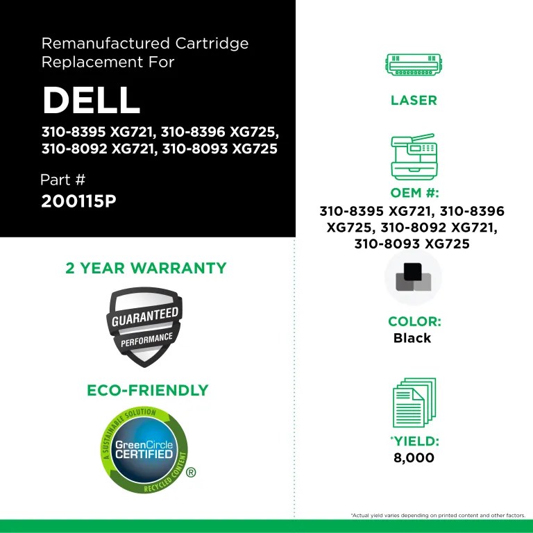 Clover Imaging Remanufactured High Yield Black Toner Cartridge for Dell 3110/3115