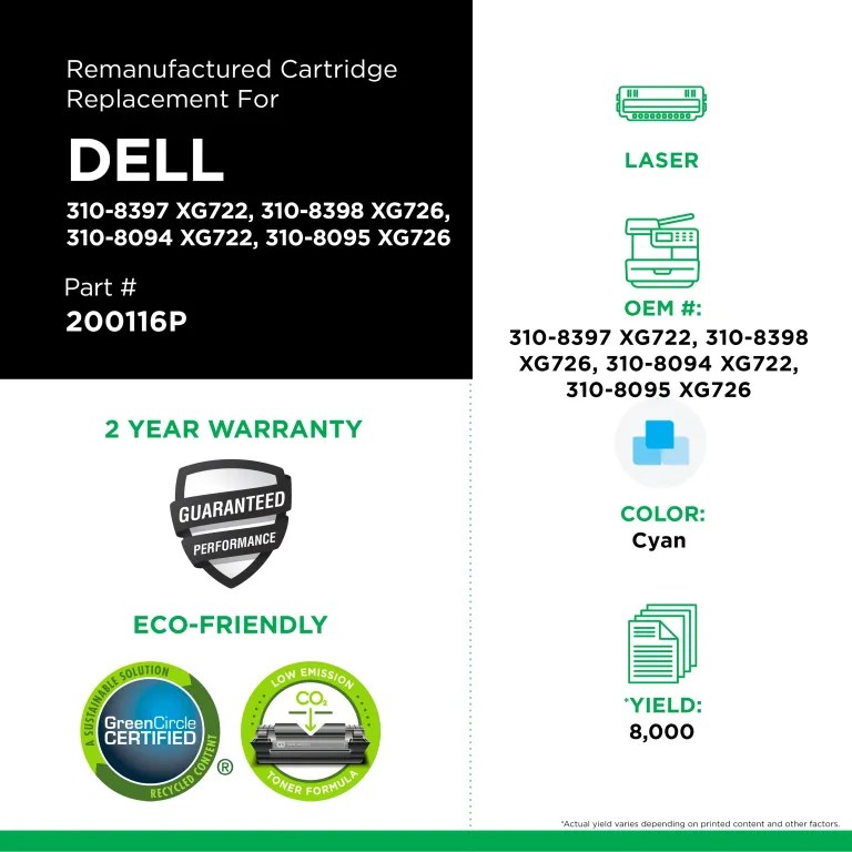 Clover Imaging Remanufactured High Yield Cyan Toner Cartridge for Dell 3110/3115