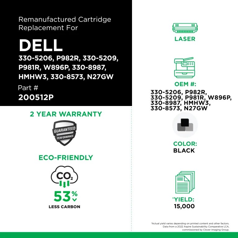 Clover Imaging Remanufactured High Yield Toner Cartridge for Dell 3330/3333