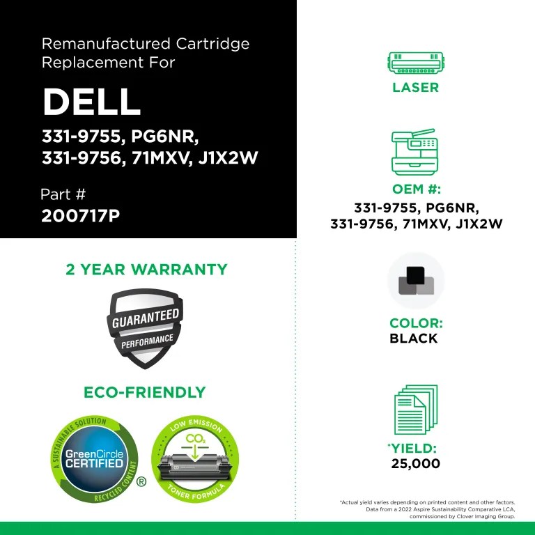 Clover Imaging Remanufactured High Yield Toner Cartridge for Dell B5460/B5465