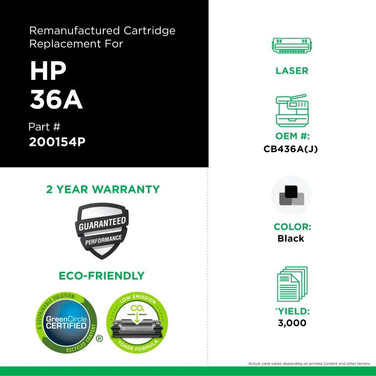Clover Imaging Remanufactured Extended Yield Toner Cartridge for HP CB436A