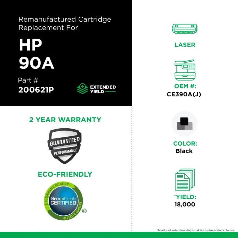Clover Imaging Remanufactured Extended Yield Toner Cartridge for HP CE390A