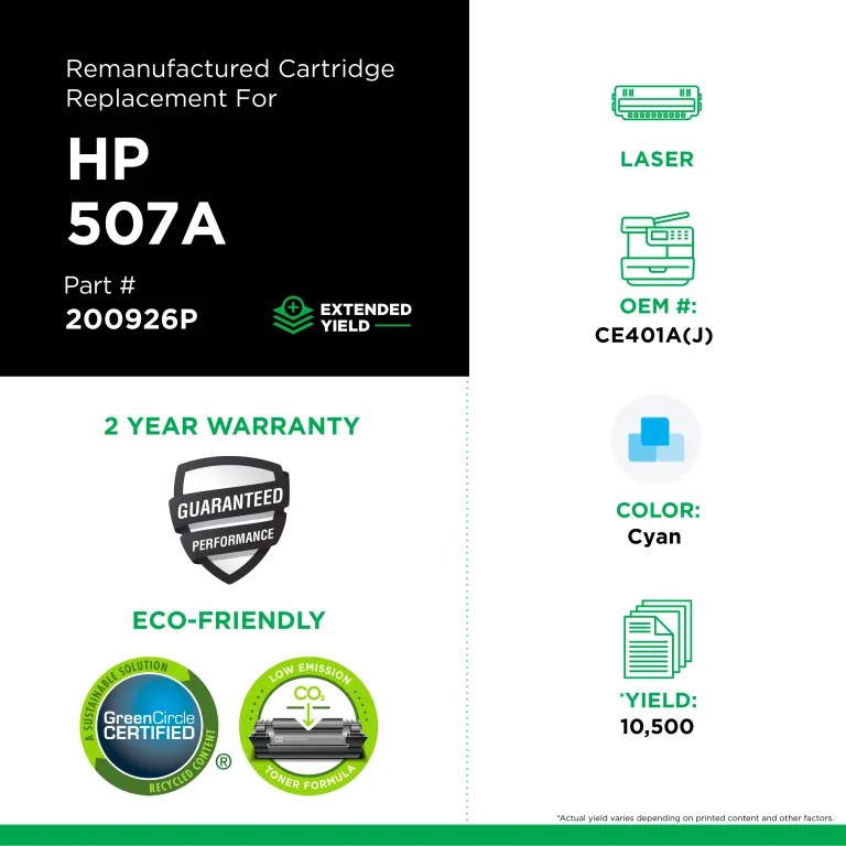 Clover Imaging Remanufactured Extended Yield Cyan Toner Cartridge for HP CE401A