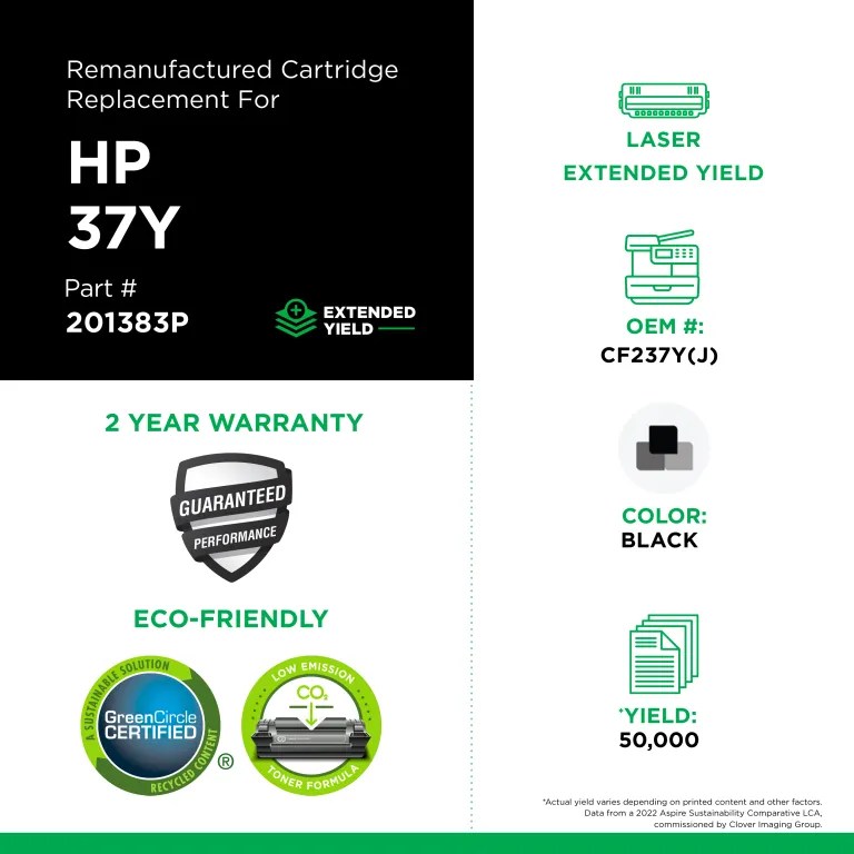 Clover Imaging Remanufactured Extended Yield Toner Cartridge for HP CF237Y