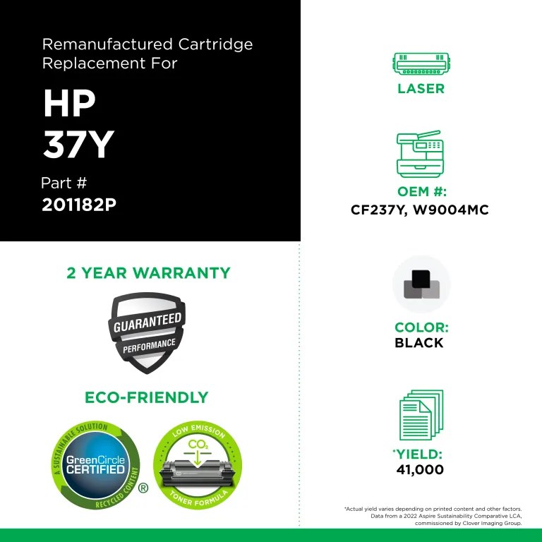 Clover Imaging Remanufactured Extra High Yield Toner Cartridge for HP 37Y (CF237Y)