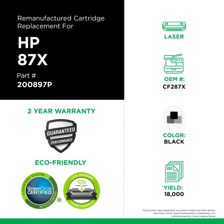 Clover Imaging Remanufactured High Yield Toner Cartridge for HP 87X (CF287X)