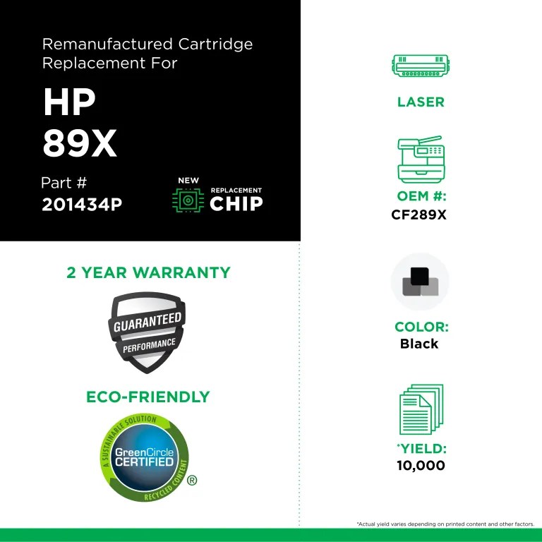 Clover Imaging Remanufactured High Yield Toner Cartridge (New Chip) for HP 89X (CF289X)