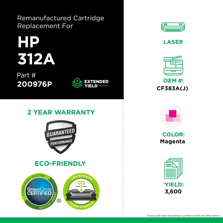 Clover Imaging Remanufactured Extended Yield Magenta Toner Cartridge for HP CF383A
