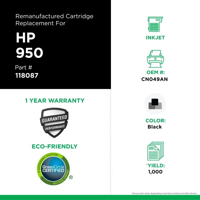 Clover Imaging Remanufactured Black Ink Cartridge for HP 950 (CN049AN)